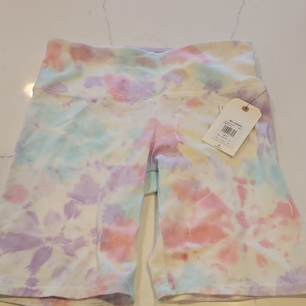 Billabong Pastel Tie-Dye Bike Shorts in Multi